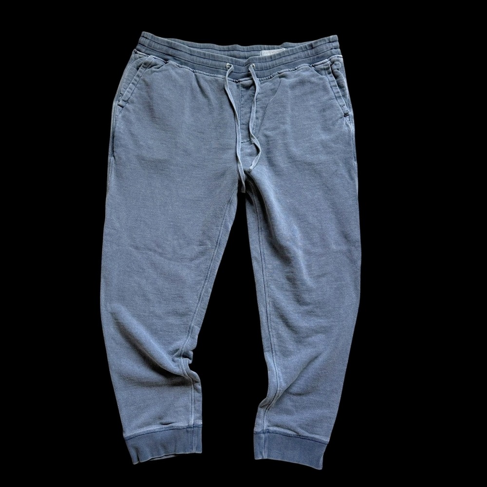 Outerknown Blue French Terry Sweatpants Drawstring Joggers Size Large